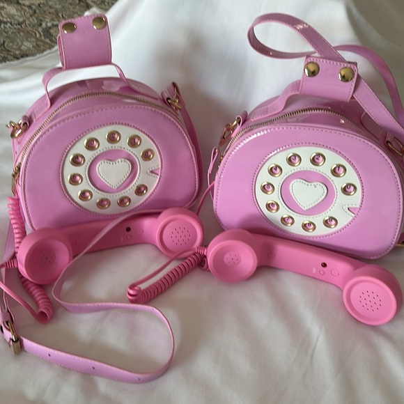 Lot of 2 Retro Style Crossbody Purse Bag Working Telephone Convertible Satchel - Picture 6 of 11